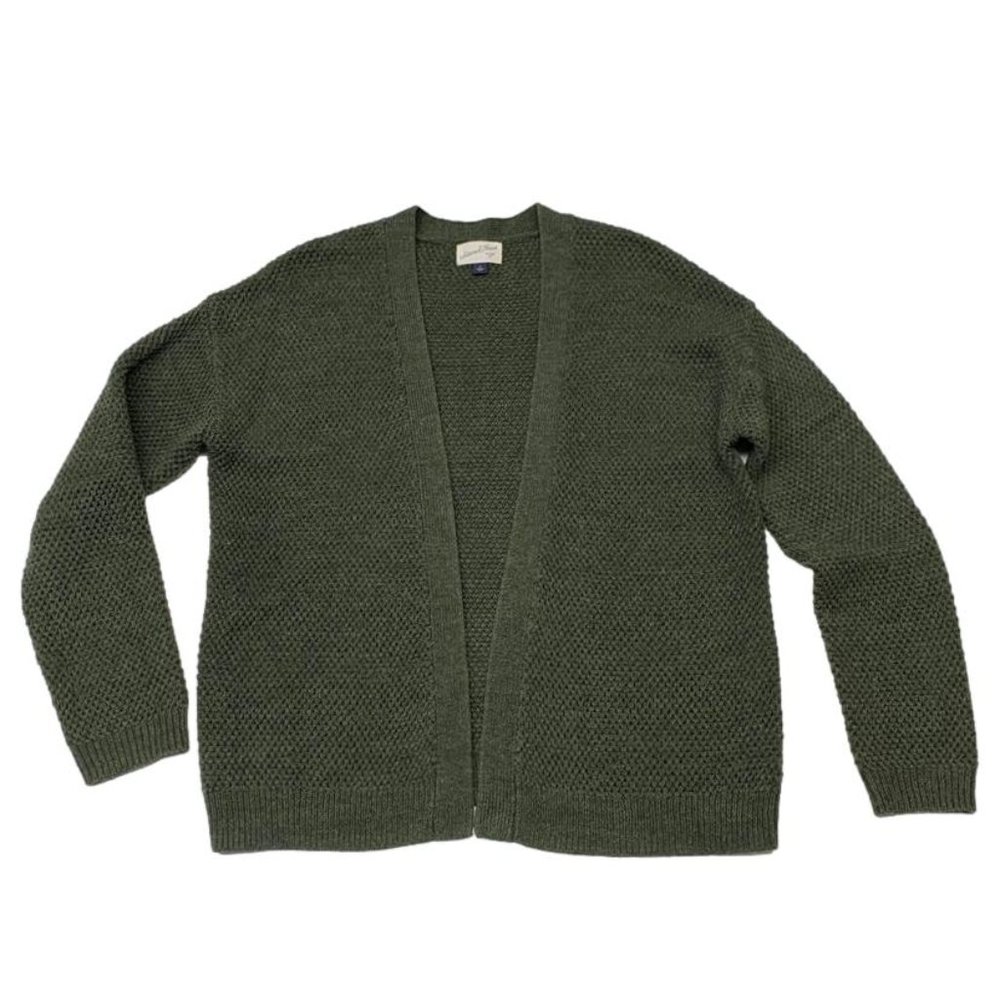 Universal Thread Forest Green Open Front Knit Cardigan